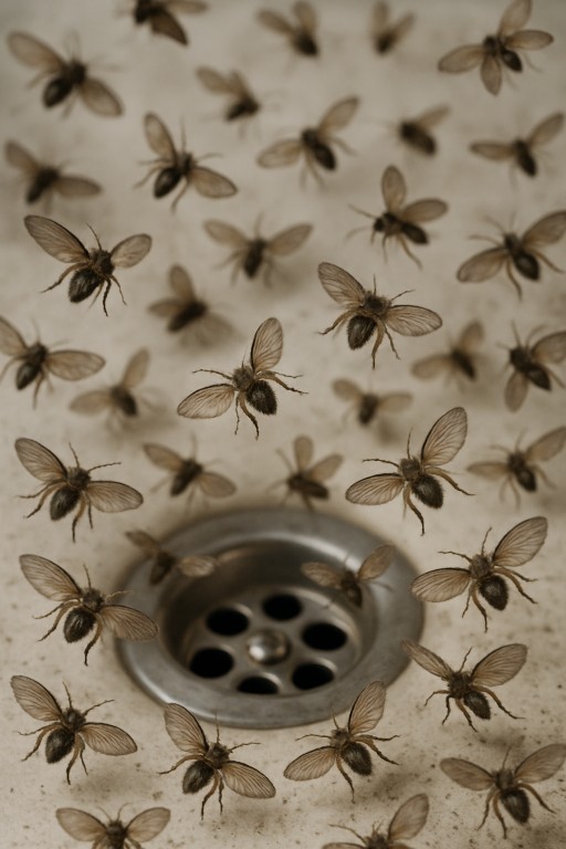 Flying drain flies
